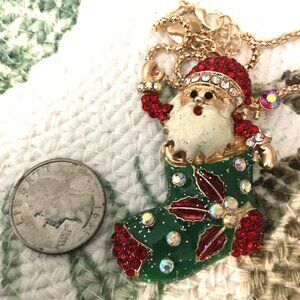Christmas Santa Claus Boot Necklace - New  Drawer 8